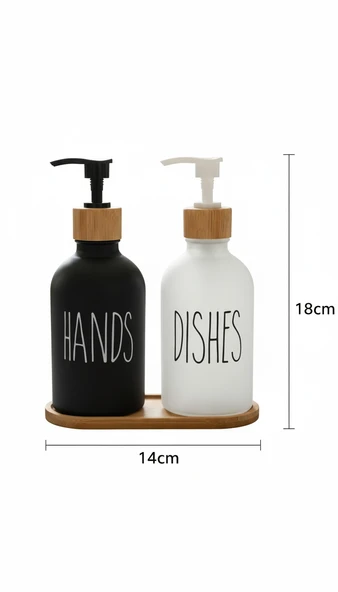 Kapris Dmr-8892 2Li Bambu Tabaklı Sıvı Cam Sabunluk - 2