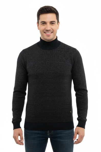 Erkek Yarım Balıkçı Kazak Çelik Örgü Regular Kalıp 5206B BGL-ST04853 - Resim 3