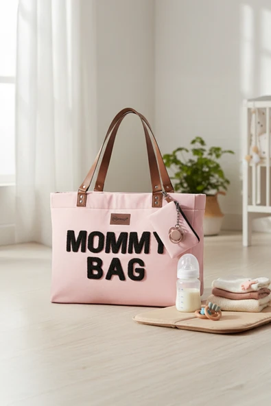 Panama Bag,Anne Bebek Bakım Çantası,Mommy Bag,Cüzdan Hediyeli, XL Büyük Boy, Essential Edit Serisi, Pudra
