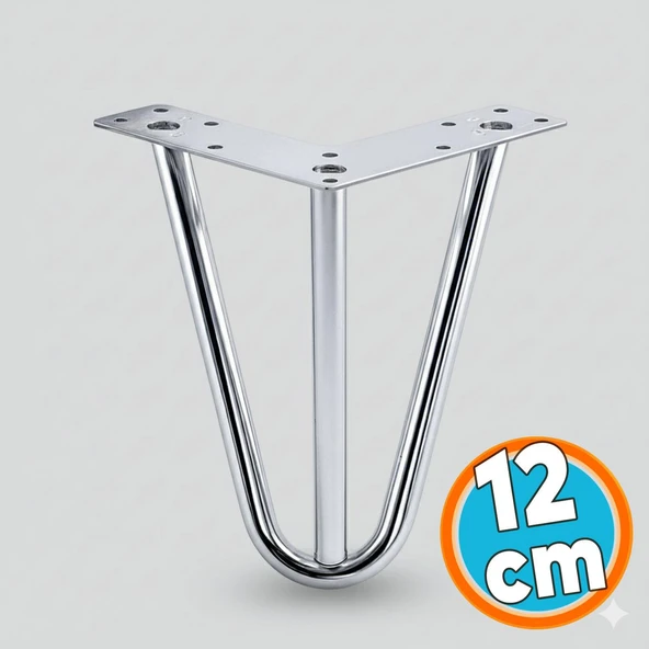 4 Adet Mobilya Ayağı Üçgen Modern Tasarım Koltuk Sehpa Masa TV Ünitesi Uyumlu 12 cm Krom Gümüş Metal - Resim 7