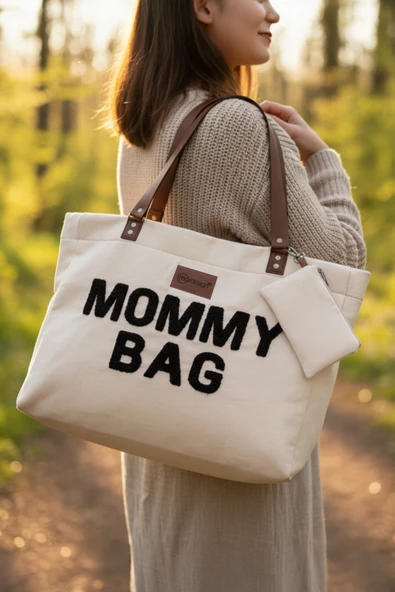 Panama Bag,Anne Bebek Bakım Çantası,Mommy Bag,Cüzdan Hediyeli, XL Büyük Boy, Essential Edit Serisi, Bej - 3