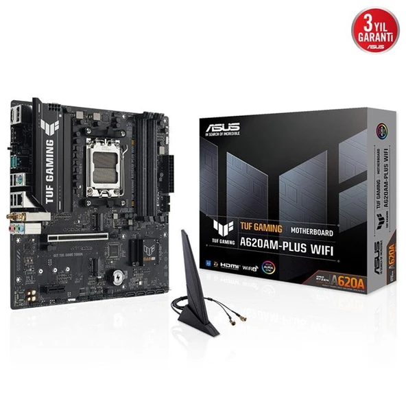 ASUS TUF GAMING A620AM-PLUS WIFI6 DDR5 HDMI-DP PCIE 4.0 AM5 MATX ürün görseli
