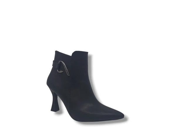 Zerhan 626 Kadın Siyah Fermuarlı Topuklu Bot - Resim 2