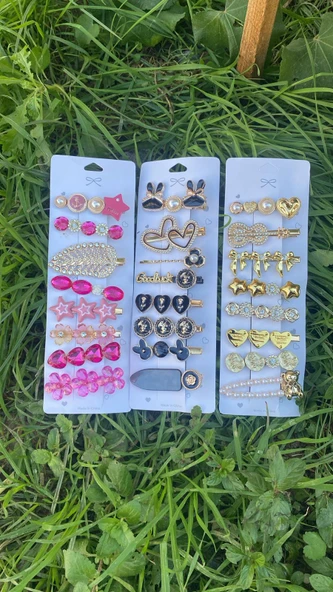 Mucize Home Yeni Trend Moda 8'Li Büyük Klips Çıtçıt Pens Toka Seti Saç Koparmayan  (Trend Karışık Modeller) - Resim 4