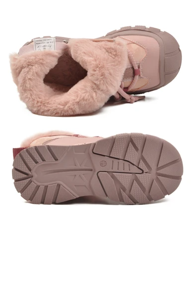 Marcokids Pembe İçi Kürklü Soğuğa Dirençli Kaymaz Taban Kız Çocuk Bot 22671 F - 5