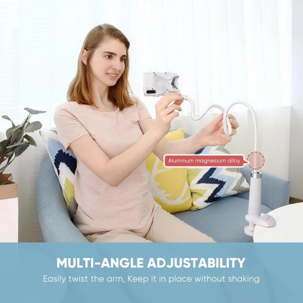 Ugreen Flexible Masaüstü Telefon Tutucu Beyaz - TESHİR - 2