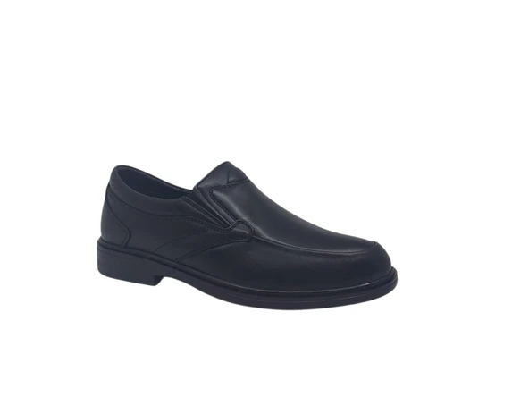 Paggi 602 Erkek Siyah Hakiki Deri Günlük Kullanım Poli Taban ( HAFİF ) Ayakkabı - Resim 4