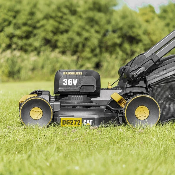 CAT DG272 36Volt 4.0Ah. Li-ion 41CM Profesyonel Kömürsüz Şarjlı Çim Biçme - Resim 4