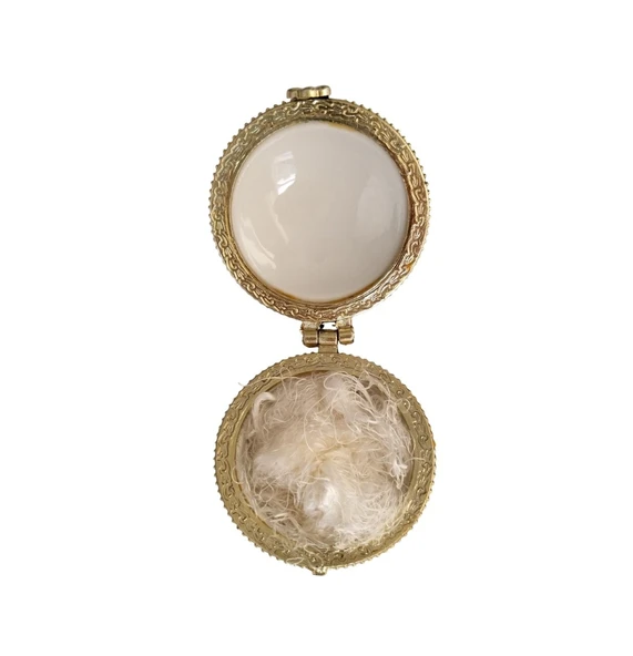 Porselen işlemeli likalı hokka, şık kaliteli zarif hokka, mürekkep kutusu, yuvarlak-no:1 - Resim 3