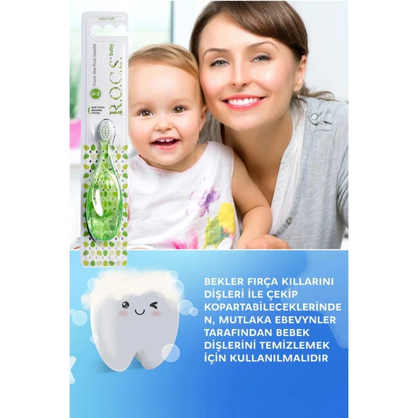 R.o.c.s Baby 0-3 Yaş Bebek Diş Fırçası Yeşil - 4