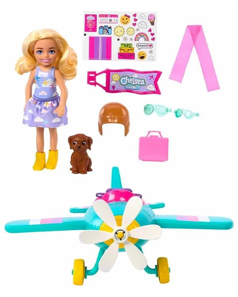 Barbie Chelsea'nin Pervaneli Mini Uçağı Oyun Seti HTK38 - Resim 5