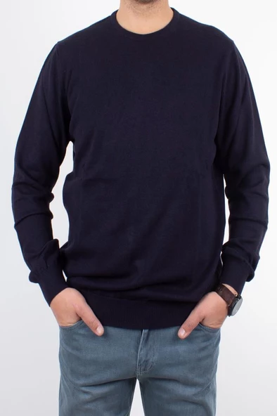 Twister 3621 Lacivert Bisiklet Yaka Büyük Beden Erkek Kazak - 2