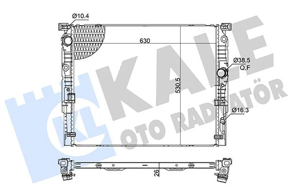 KALE 363505 MOTOR SU RADYATORU BMW B48 G30 F90 G31 G32 G11 G12 17118743664 ürün görseli 1