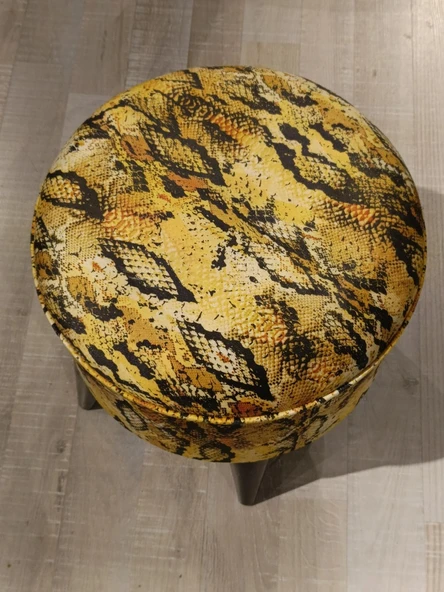 MERCAN MOBİLYA  Leopar Desenli PUF  BENCH - 4