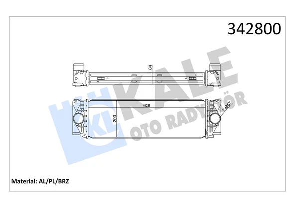 KALE 342800 TURBOSARJ RADYATORU MERCEDES SPRINTER B906 . VW CRAFTER 30-35-50 A9065010301-2E0145804 ürün görseli 1