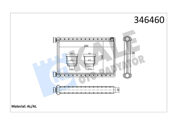 KALE 346460 KALORIFER RADYATORU BMW E87 E90 F26 F25 E84 E92 E91 E81 64119123506 ürün görseli 1