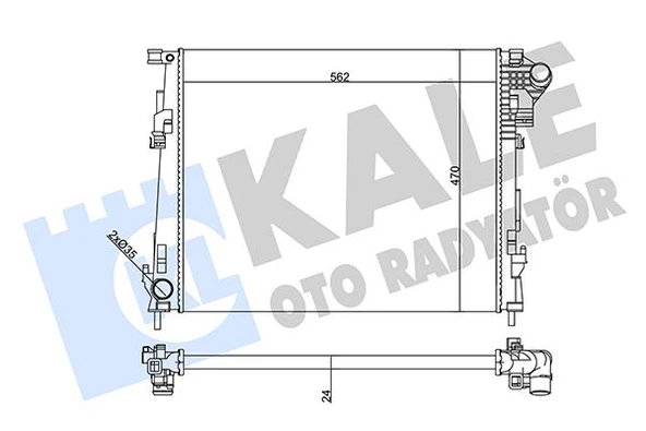 KALE 356895 SU RADYATÖRÜ RENAULT TRAFIC II-OPEL VIVARO-NISSAN PRIMASTAR 2.0DCI-CDTI 06 > MT MEKANİK 562x470x24 93854164 8200411166-2140000Q0C-4416948 ürün görseli 1