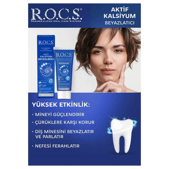 R.o.c.s Aktif Kalsiyum Beyazlatıcı Diş Macunu 94gr - Resim 3