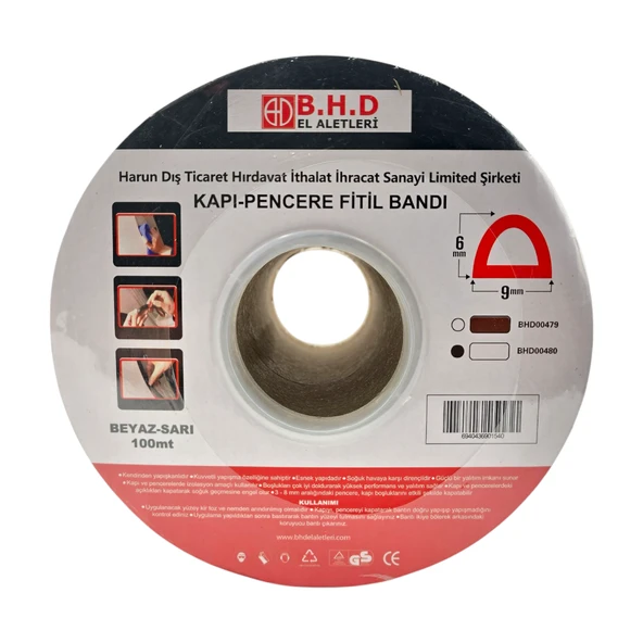 Fixonic B.H.D BHD00479 100mt Kapı ve Pencere Fitil Bandı Beyaz Kauçuk - Resim 3