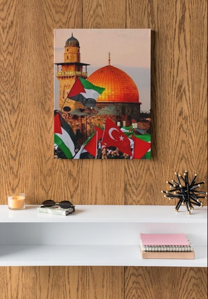 Filistin Tablosu - Dini Tablolar Kudüs ve Türk Bayrakları - 2