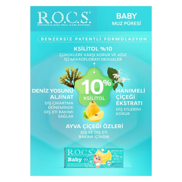 R.o.c.s Baby 0-3 Yaş Muz Püresi Florürsüz Diş Macunu 45gr - 2
