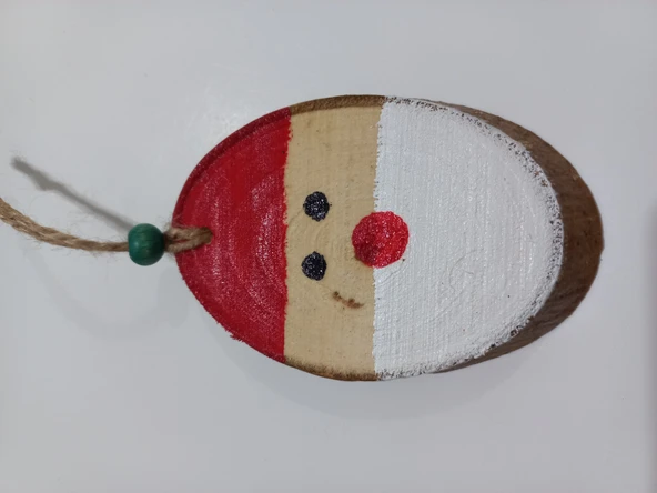 Noelbaba Figürlü Ahşap Yılbaşı Süsü - Resim 2