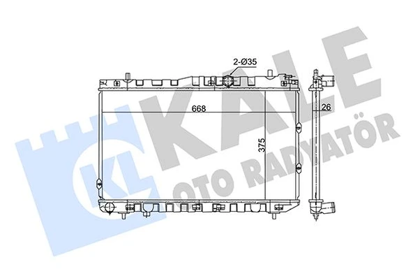 KALE 362730 RADYATÖR KIA CERATO 1.5CRDI 05> MT BRAZING 375X668X26 SU RADYATÖRÜ 253102F500 ürün görseli 1