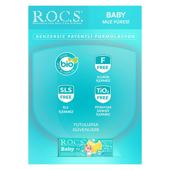 R.o.c.s Baby 0-3 Yaş Muz Püresi Florürsüz Diş Macunu 45gr - 3