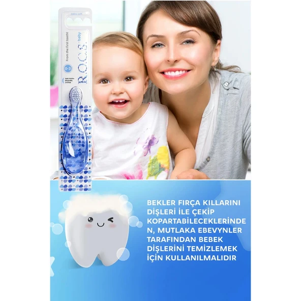 R.o.c.s Baby 0-3 Yaş Bebek Diş Fırçası Mavi - 4