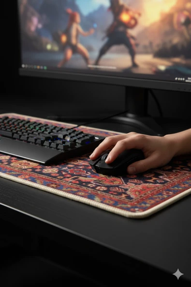 Gamer Fare Altlığı Halı Desen Mouse Padi 90x40 cm - 4