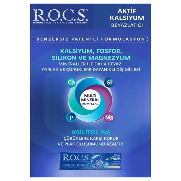 R.o.c.s Aktif Kalsiyum Beyazlatıcı Diş Macunu 94gr - 2