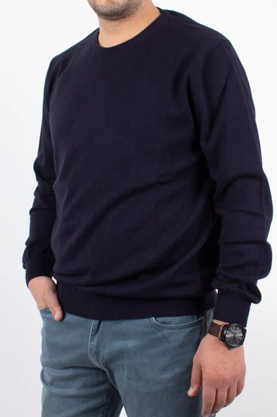 Twister 3621 Lacivert Bisiklet Yaka Büyük Beden Erkek Kazak - 3