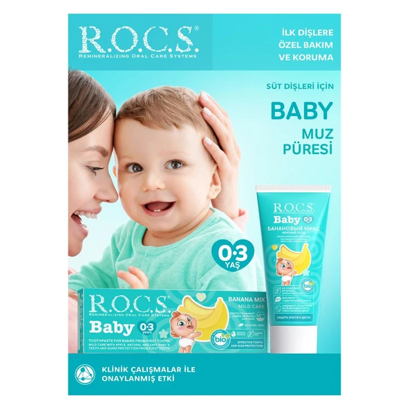 R.o.c.s Baby 0-3 Yaş Muz Püresi Florürsüz Diş Macunu 45gr