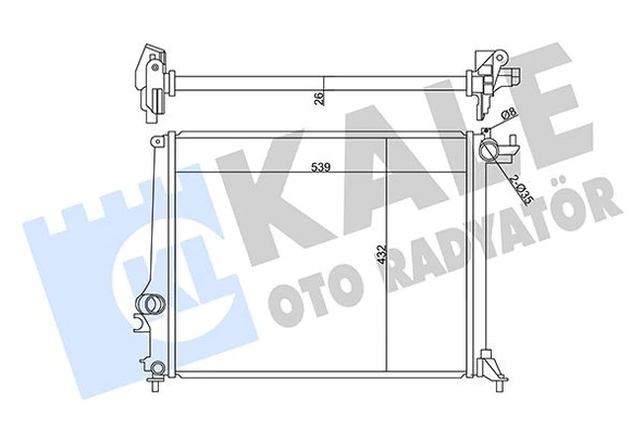 KALE 358985 MOTOR SU RADYATÖRÜ GRAND SCENIC IV 15> MEGANE IV 15> SCENIC IV 15> 1.2 TCE 1.3 TCE 1.5dCi 539x446x27 214105169R ürün görseli 1