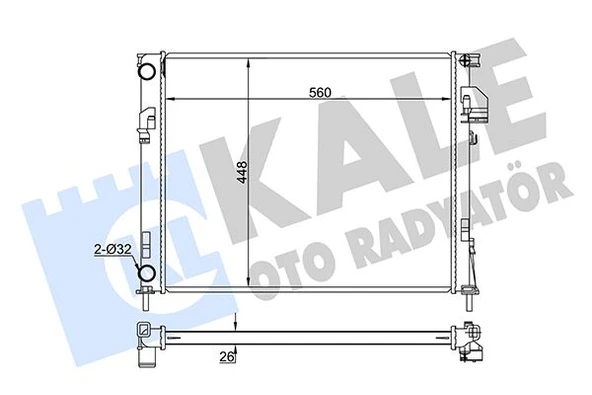 KALE 351035 SU RADYATÖRÜ RENAULT TRAFIC II-OPEL VIVARO-NISSAN PRIMASTAR 1.9DCI-DTI 2.0 2.0 16V 01 > MT BRAZING 560x448x26 2140000QAS-4408645-4414161-4414691-91166000-91166001-91169066-7711135144 77003 ürün görseli 1