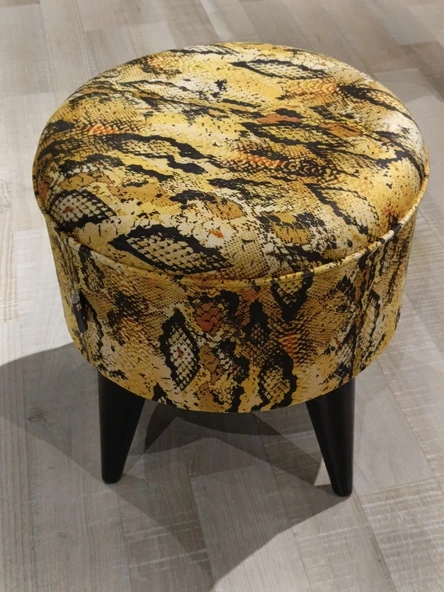 MERCAN MOBİLYA  Leopar Desenli PUF  BENCH - 6