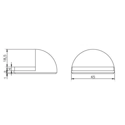 Kapı Stoperi Yapışkanlı Mat - 5 Adet - Resim 2