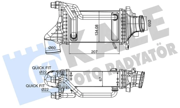KALE 375960 TURBOSARJ RADYATORU MERCEDES M274 W205 S205 C205 A205 W212 C207 W213 C238 C253 V167 R172 A2740900414 ürün görseli 1