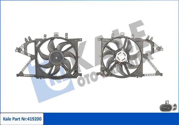 KALE 419200 FAN MOTORU DAVLUMBAZLI CORSA C-COMBO 160W-360mm 1314442-1341331 ürün görseli 1