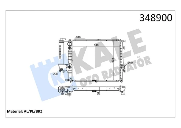 KALE 348900 MOTOR SU RADYATORU OTM/SANZ KLIMALI BMW M20 M50 E34 17111723527 ürün görseli 1