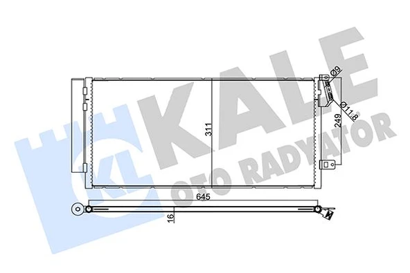 KALE 378300 KLİMA RADYATÖRÜ FIAT DOBLO 10 > COMBO 12 > 1.3 DMTJ-1.6 DMTJ-2.0 DMTJ 669x293x16 51838048-51937924-95510682 ürün görseli 1