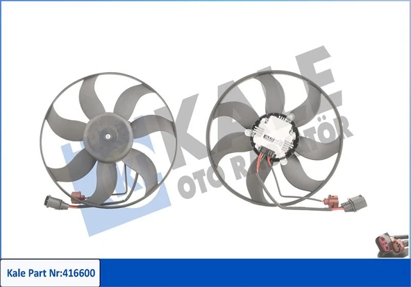 KALE 416600 FAN MOTORU DAVLUMBAZSIZ SOL CADDYIII 1.4-1.4 16V-1.6 04 > GOLF V 1.4 TSI-1.6 FSI 03-08 220W-363mm 1K0959455P-1K0959455EA-1K0959455BC ürün görseli 1