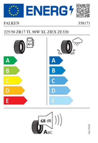 Falken 225/50 ZR17 TL 98W XL ZIEX ZE320 Yaz Lastiği (Üretim Tarihi:2025) - Resim 2