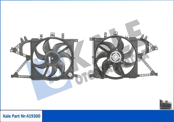 KALE 419300 FAN MOTORU DAVLUMBAZLI OPEL COMBO-CORSA C 160W-360mm 1314443-1341337-24402524 ürün görseli