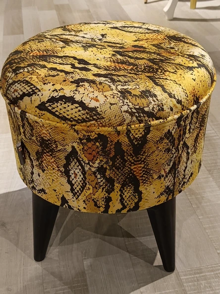 MERCAN MOBİLYA  Leopar Desenli PUF  BENCH - 2