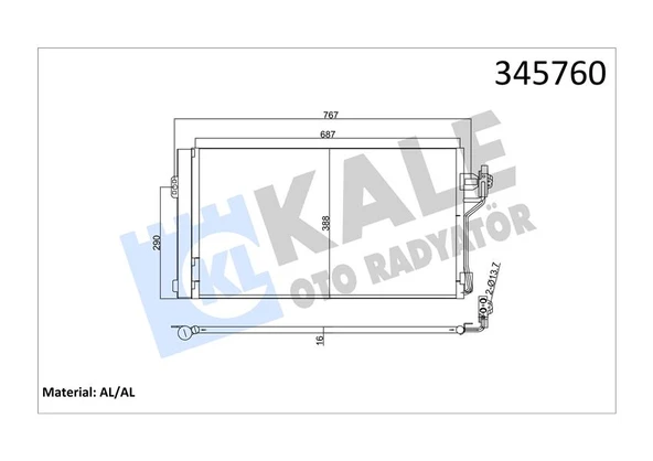 KALE 345760 KLIMA RADYATORU MERCEDES VITO W639 03> A6398350800 ürün görseli 1
