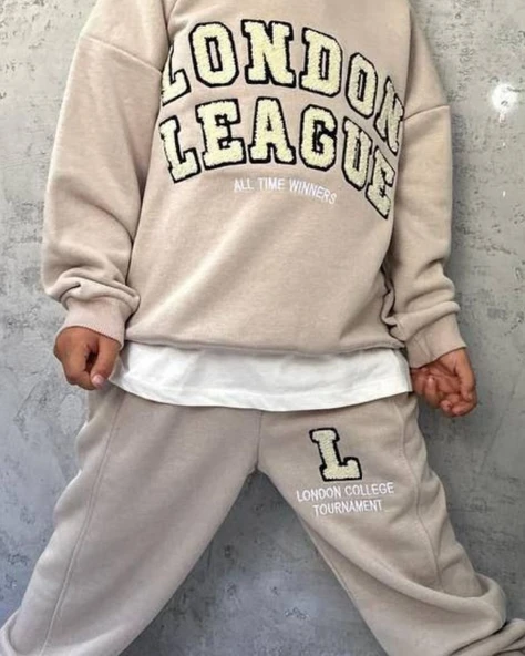 Cg Kids London League Süzüne Nakış işlemeli 3 iplik Alt Üst Takım Süper Kalite Kumaş - 2