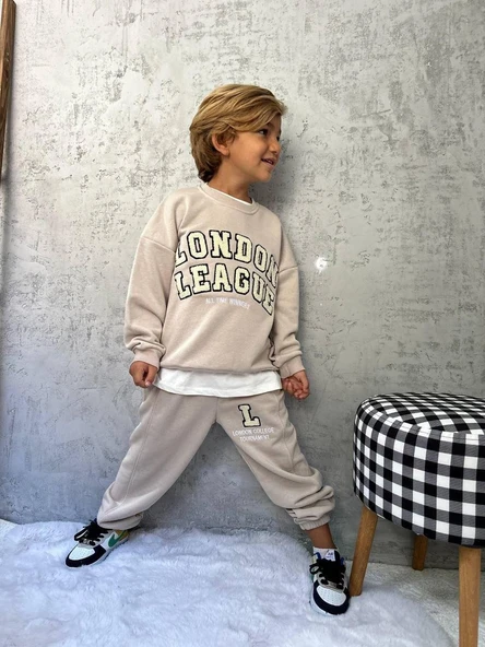 Cg Kids London League Süzüne Nakış işlemeli 3 iplik Alt Üst Takım Süper Kalite Kumaş - 3