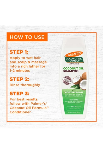 Palmer’s Hindistan Cevizi Yağlı Nemlendirici Şampuan 400ML - 5