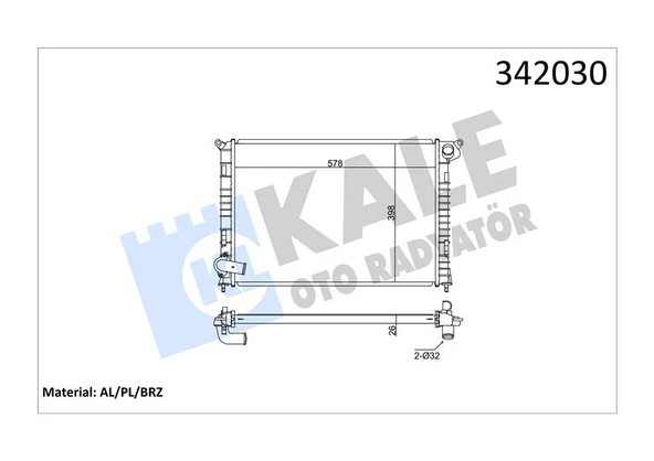 KALE 342030 MOTOR SU RADYATORU MINI R50 R52 R53 17117570821 ürün görseli 1